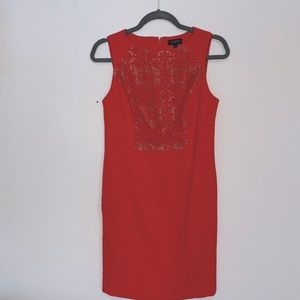 The Limited Orange Lace Bust Sleeveless Sheath dress